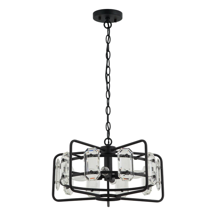 4-Light Golden or Black Modern Crystal Island Pendant Light - Sweatfully