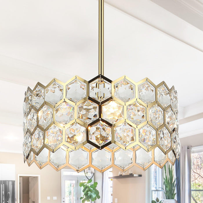 13 Inch Modern Golden 3-Light Island Pendant Lighting for Living Room - Sweatfully