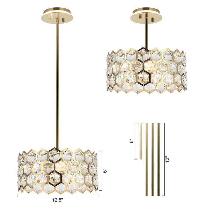 13 Inch Modern Golden 3-Light Island Pendant Lighting for Living Room - Sweatfully