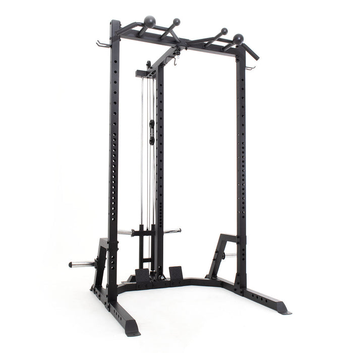 Half Power Rack With Cable Machine Lateral Pull Down / Rower - Sweatfully