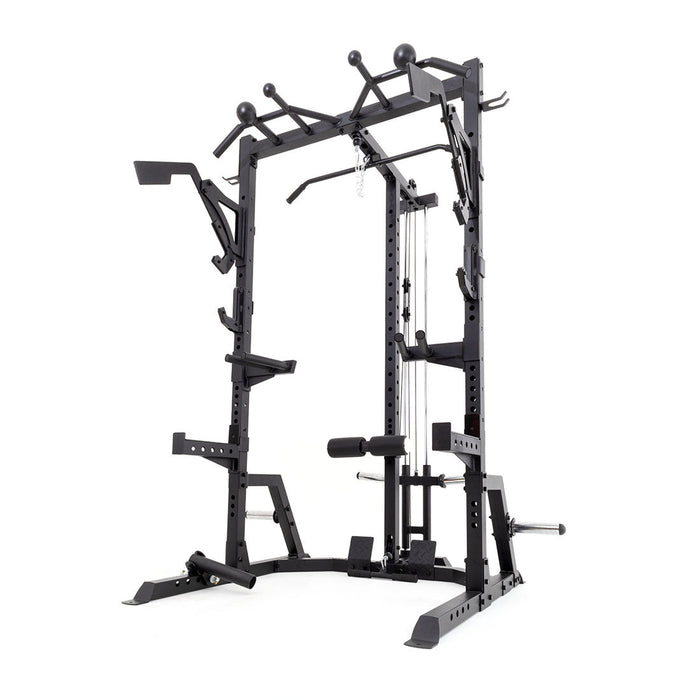 Half Power Rack With Cable Machine Lateral Pull Down / Rower - Sweatfully