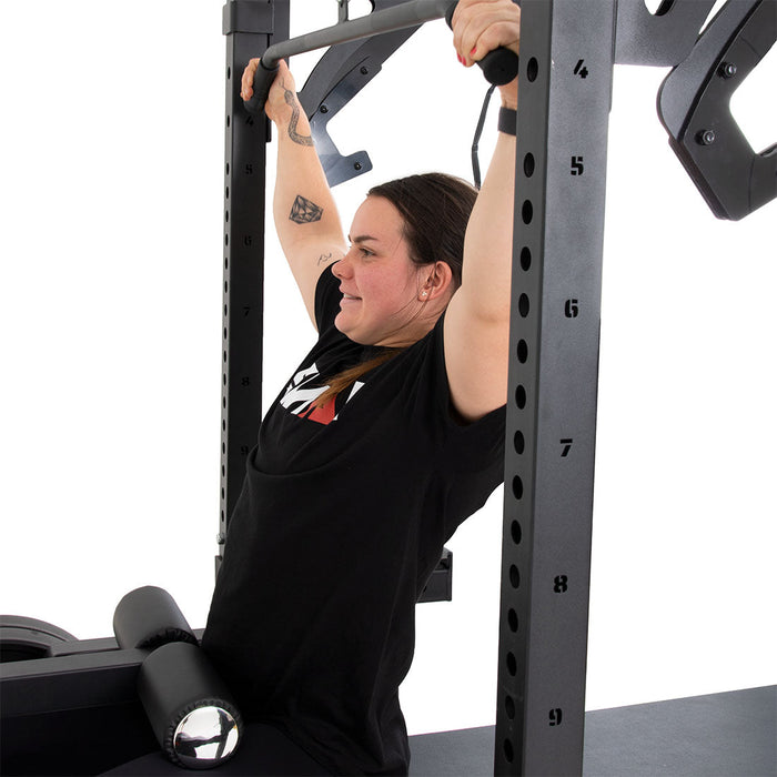 Half Power Rack With Cable Machine Lateral Pull Down / Rower - Sweatfully