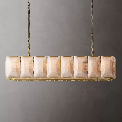 Harson Calcite Rectangular Chandelier 54" - Sweatfully