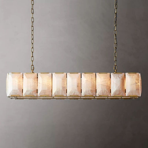 Harson Calcite Rectangular Chandelier 62" - Sweatfully