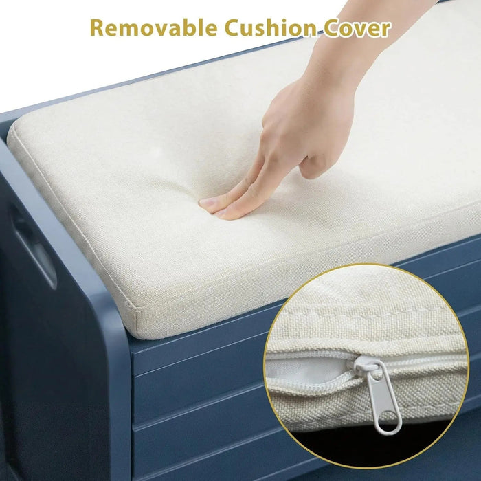 Hausvita 32" Storage Bench for Entryway, Shoe Bench with Storage Removable Basket and 2 Drawers - Sweatfully