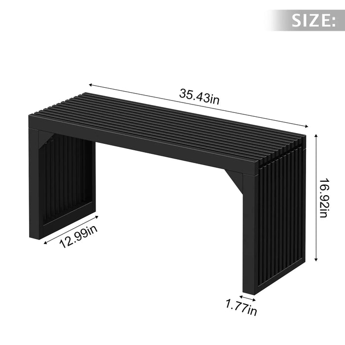 Hausvita 35" Solid Wood Pine Wooden Bench - Sweatfully