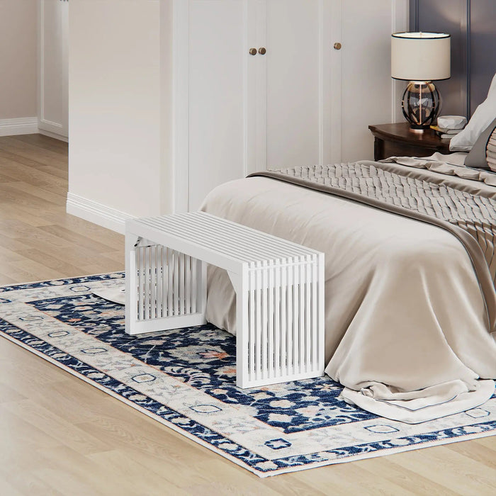 Hausvita 35" Solid Wood Pine Wooden Bench - Sweatfully