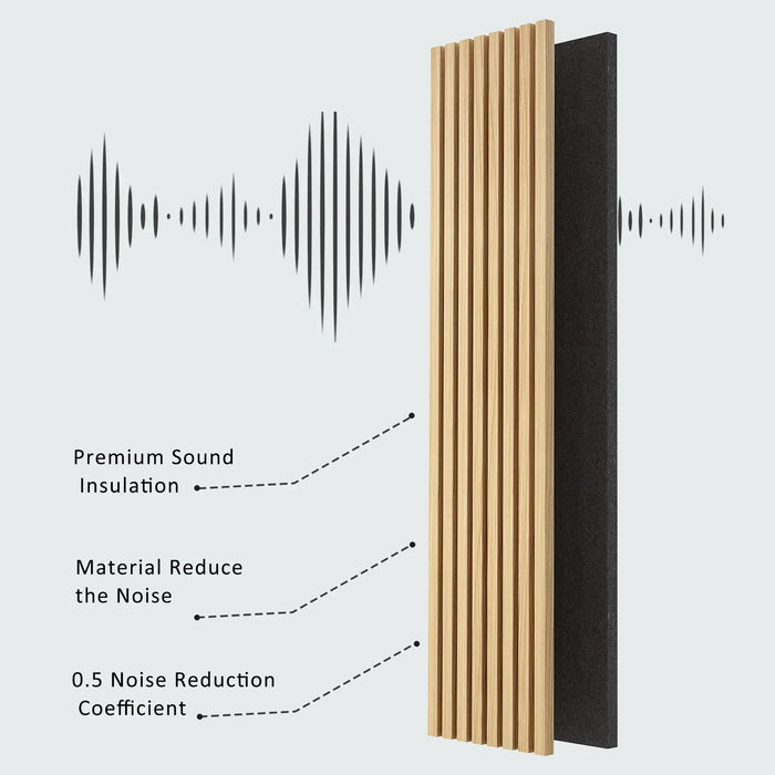 Hausvita Acoustic Solid Wood Slat Wall Panels ( 2 Panels Per Box ) - Sweatfully