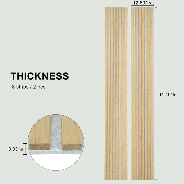 Hausvita Acoustic Solid Wood Slat Wall Panels ( 2 Panels Per Box ) - Sweatfully