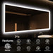 Hausvita Deluxe Edge Glow LED Bathroom Mirror - Sweatfully