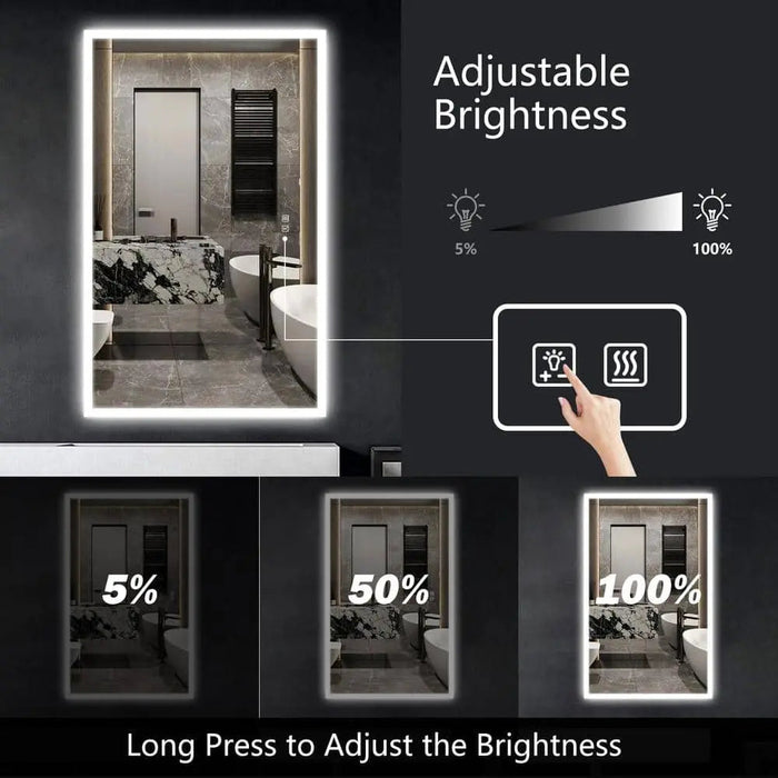 Hausvita Deluxe Edge Glow LED Bathroom Mirror - Sweatfully