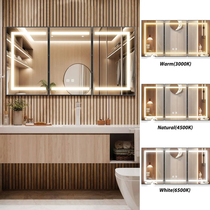 Hausvita Framed Recessed LED Light Bathroom Medicine Cabinet -Lager - Sweatfully