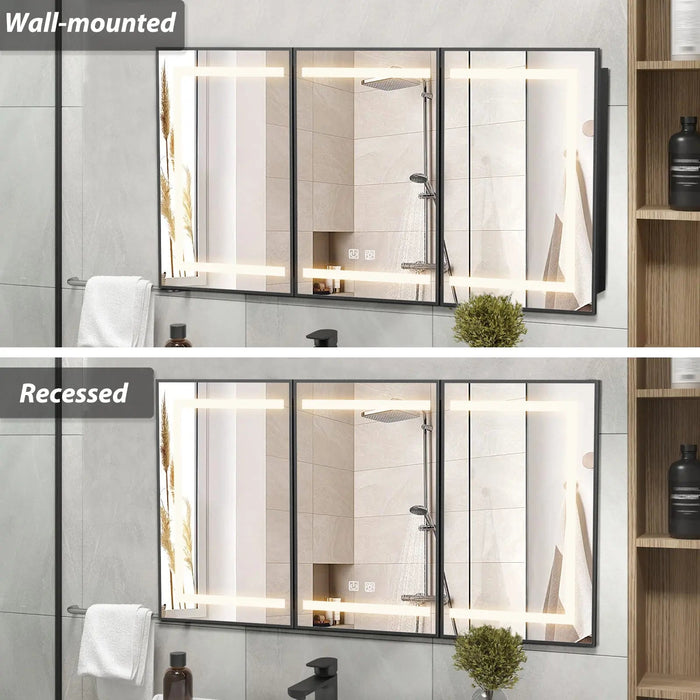 Hausvita Framed Recessed LED Light Bathroom Medicine Cabinet -Lager - Sweatfully