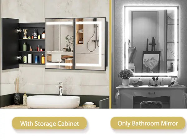 Hausvita Framed Recessed LED Light Bathroom Medicine Cabinet -Lager - Sweatfully