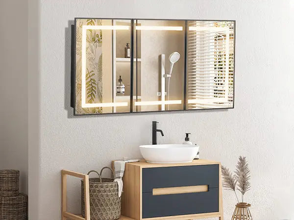 Hausvita Framed Recessed LED Light Bathroom Medicine Cabinet -Lager - Sweatfully