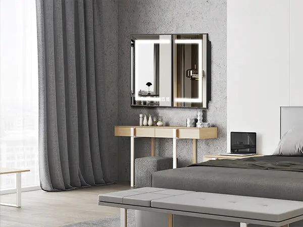 Hausvita Framed Recessed LED Light Bathroom Medicine Cabinet -medium - Sweatfully