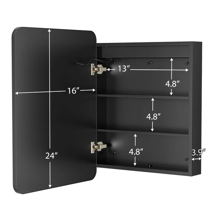 Hausvita Framed Recessed LED Light Bathroom Medicine Cabinet -small - Sweatfully