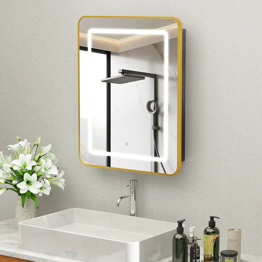 Hausvita Framed Recessed LED Light Bathroom Medicine Cabinet -small - Sweatfully