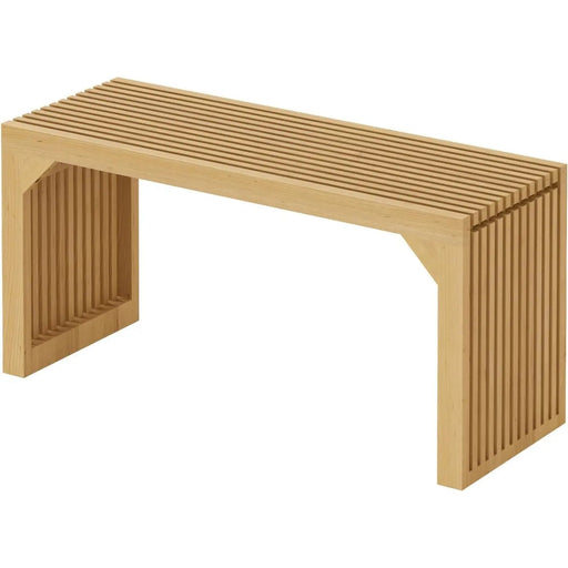 Hausvita HiKingQueens 35" Dining Bench, Indoor Wood Bench for Entryway,Living Room,Kitchen and Bedroom (Nature, Long Bench) - Sweatfully