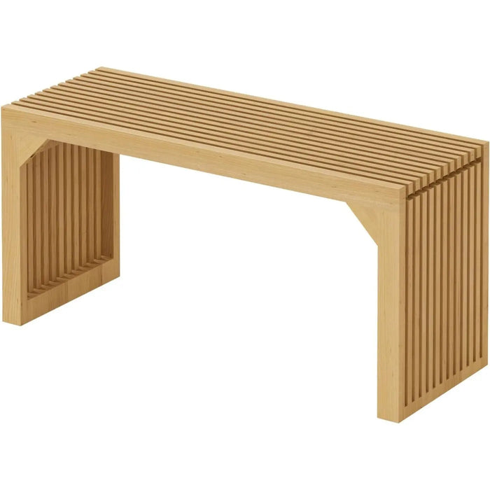 Hausvita HiKingQueens 35" Dining Bench, Indoor Wood Bench for Entryway,Living Room,Kitchen and Bedroom (Nature, Long Bench) - Sweatfully