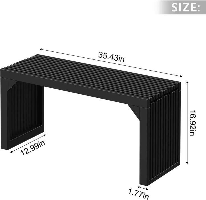 Hausvita HiKingQueens 35" Dining Bench, Indoor Wood Bench for Entryway,Living Room,Kitchen and Bedroom (Nature, Long Bench) - Sweatfully