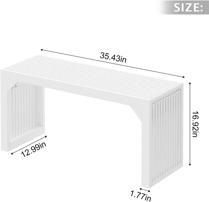 Hausvita HiKingQueens 35" Dining Bench, Indoor Wood Bench for Entryway,Living Room,Kitchen and Bedroom (Nature, Long Bench) - Sweatfully