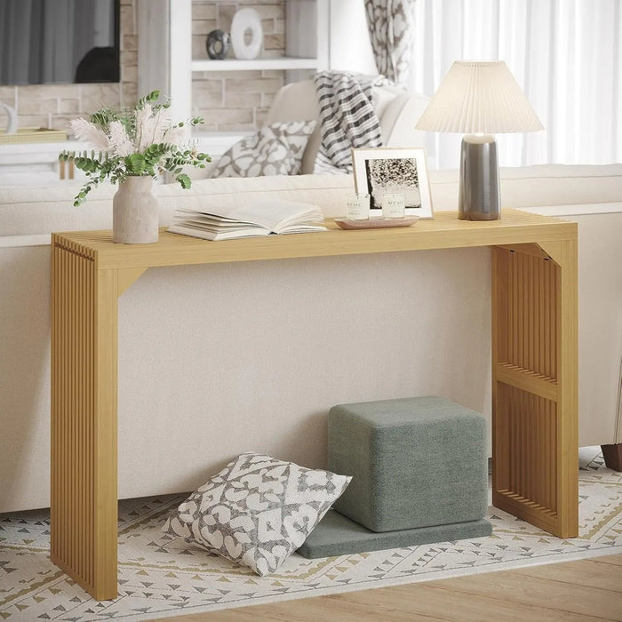 Hausvita HiKingQueens 35" Dining Bench, Indoor Wood Bench for Entryway,Living Room,Kitchen and Bedroom (Nature, Long Bench) - Sweatfully