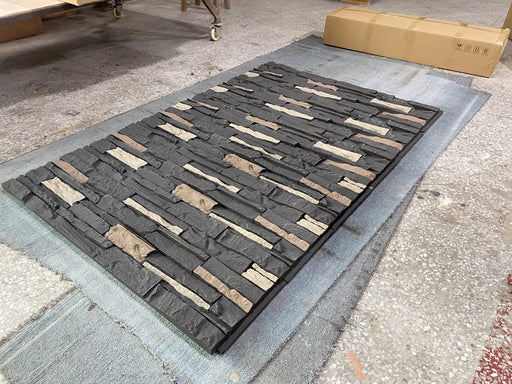 Hausvita Faux Stone Wall Siding Panel, PU Stone Veneer Exterior, 46.46" x 13" - Sweatfully