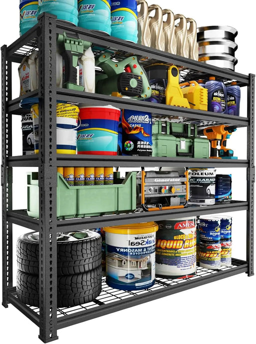 Hausvita Storage Shelves Heavy Duty, 48" L x 18" W x 72" H Garage Wire Shelving Unit Loads 2000LBS, 5-tier Adjustable Metal Industrial Utility Shelf Rack for Kitchen, Laundry Room, Pantry, Warehouse, Basement - Sweatfully