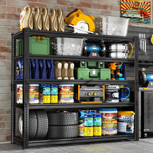 Hausvita Storage Shelves Heavy Duty, 48" L x 18" W x 72" H Garage Wire Shelving Unit Loads 2000LBS, 5-tier Adjustable Metal Industrial Utility Shelf Rack for Kitchen, Laundry Room, Pantry, Warehouse, Basement - Sweatfully