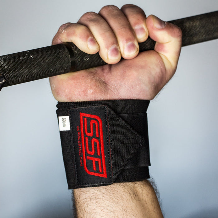 Heavy Duty Wrist Wraps (60cm, Black) - Sweatfully