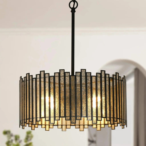 Hemaaolay Drum Colored Glass Chandelier - Sweatfully