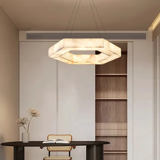 Hexagonal Alabaster Chandelier - Sweatfully