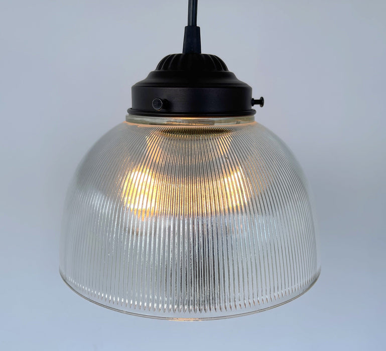 Antique 1960's Factory Holophane Chandelier Light - Sweatfully