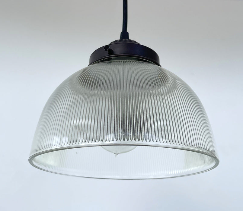 Antique 1960's Factory Holophane Chandelier Light - Sweatfully