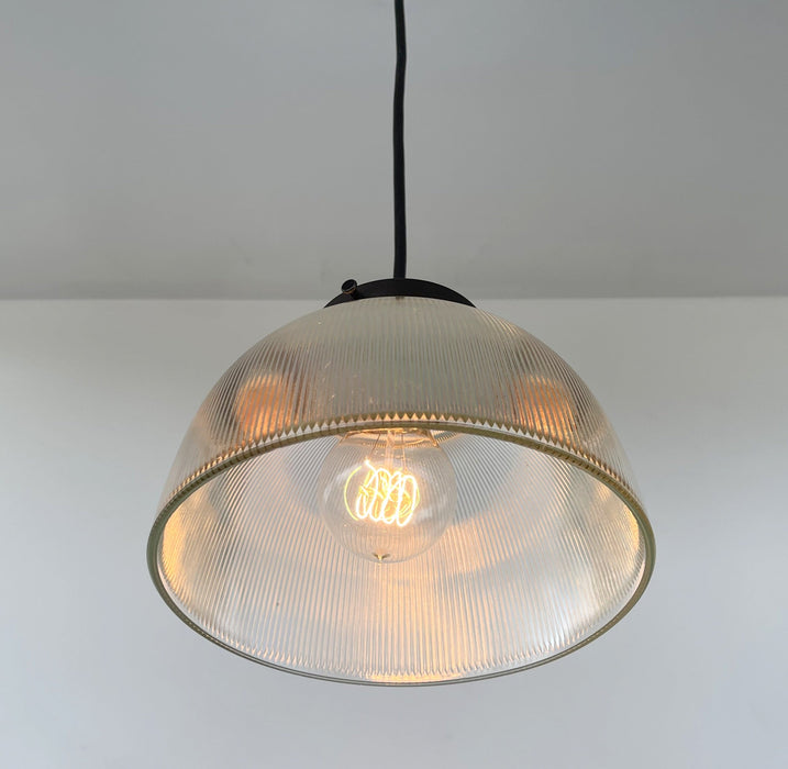 Antique 1960's Factory Holophane Chandelier Light - Sweatfully