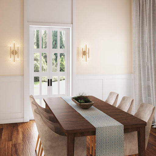 Ignis Mid-Century Modern Gold 6-Light Wall Sconce - Sweatfully