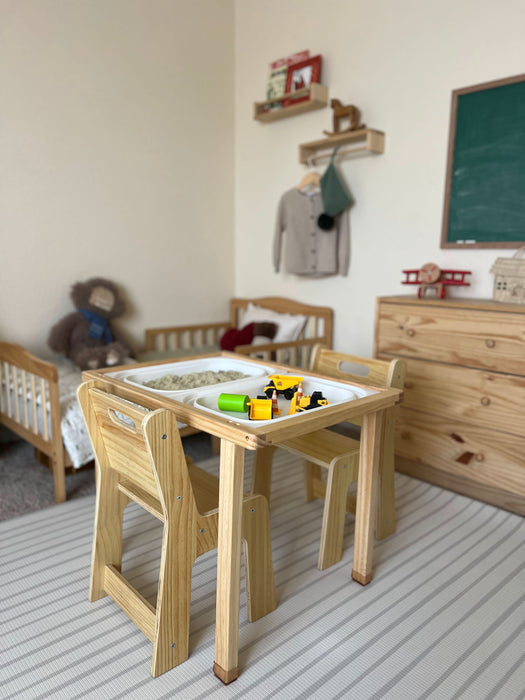 Cordia Wooden Kids Activity Table & Chair Set – Montessori-Inspired Desk for Play & Learning - Sweatfully