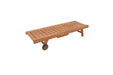 Naples Natural Teak Outdoor Sun Lounger with Adjustable Seat and Side Table - Sweatfully