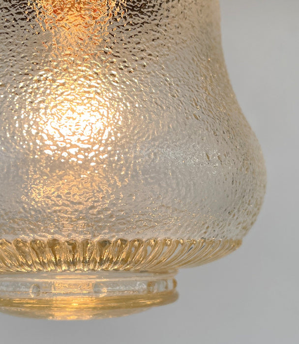 Amber Antique 1960's Glass PENDANT Light - Sweatfully