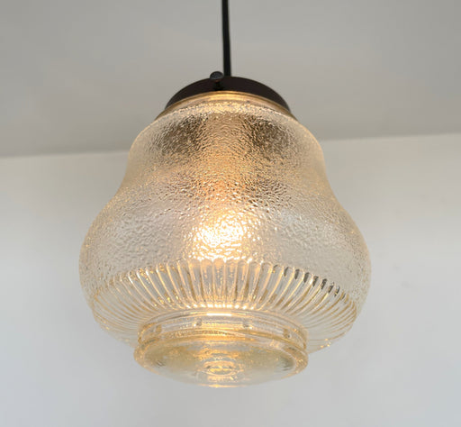 Amber Antique 1960's Glass PENDANT Light - Sweatfully