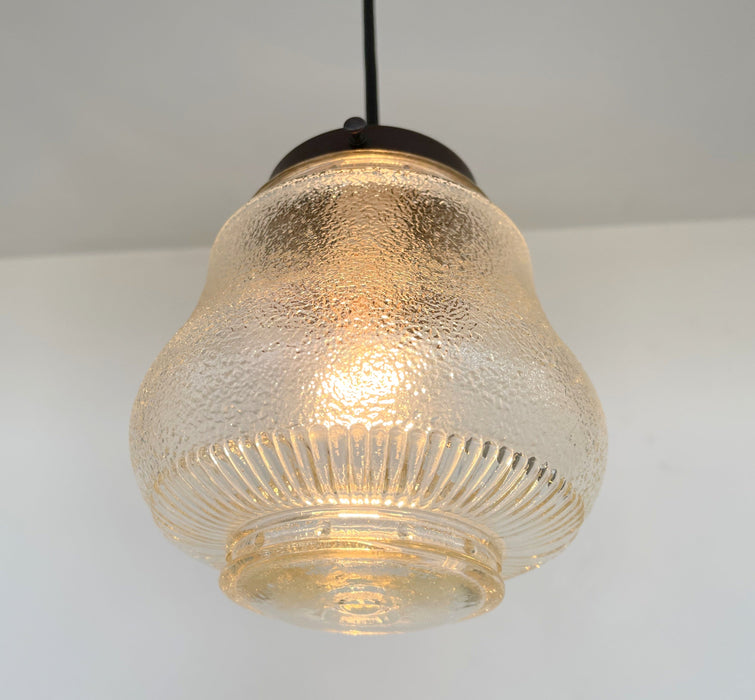 Amber Antique 1960's Glass PENDANT Light - Sweatfully