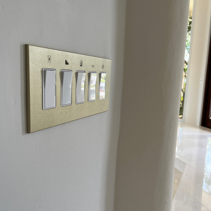 CleanPlate Wall Plate in Midcentury Gold for Rocker Switches - Sweatfully