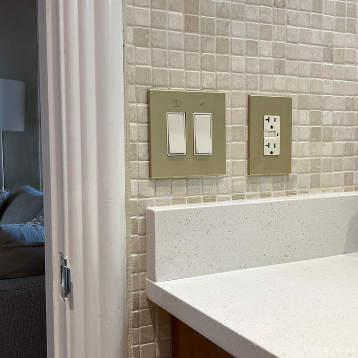 CleanPlate Wall Plate in Midcentury Gold for Rocker Switches - Sweatfully