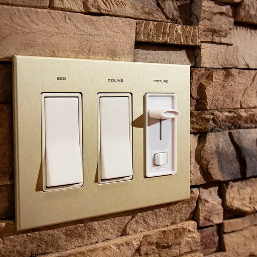CleanPlate Wall Plate in Midcentury Gold for Rocker Switches - Sweatfully