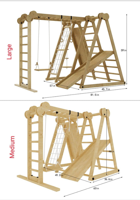 Chestnut - 8-in-1 Jungle Gym for Toddlers - Sweatfully