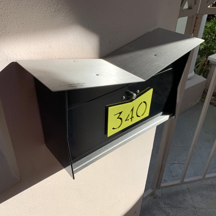 ButterFly Box in JET BLACK - Wall Mount Mailbox - Sweatfully