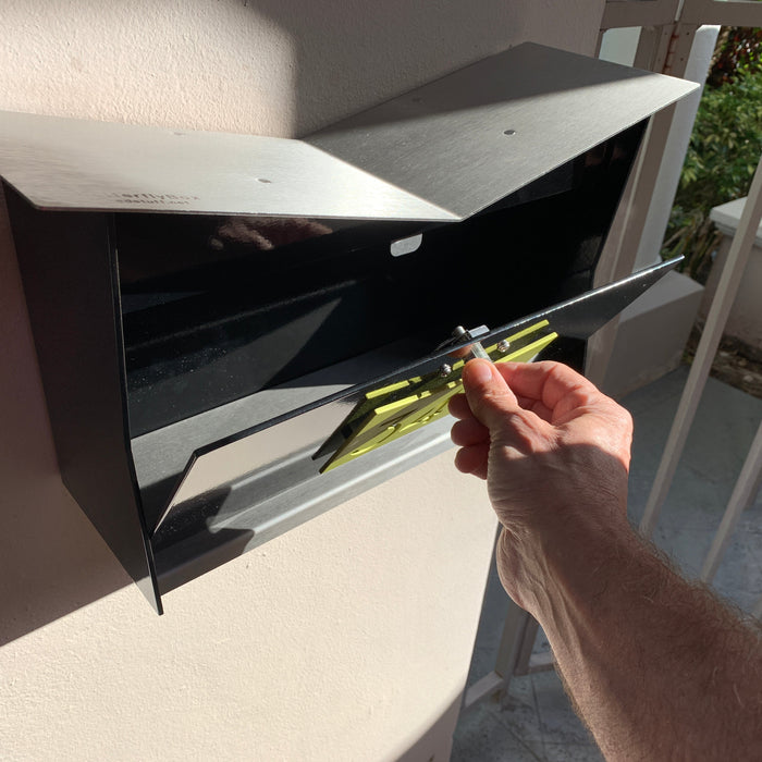 ButterFly Box in JET BLACK - Wall Mount Mailbox - Sweatfully