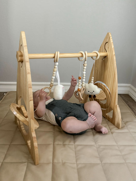 Rocket Wooden Baby Gym – Modern Montessori-Inspired Infant Play Arch - Sweatfully