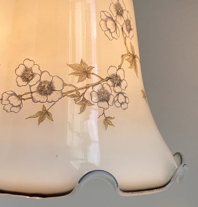 Antique PRINTED FLORAL 1960's Wall Sconce Lighting - Sweatfully